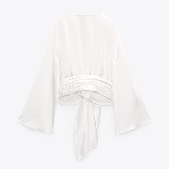 ZARA KNOTTED SATIN EFFECT TOP - Picture 3 of 7